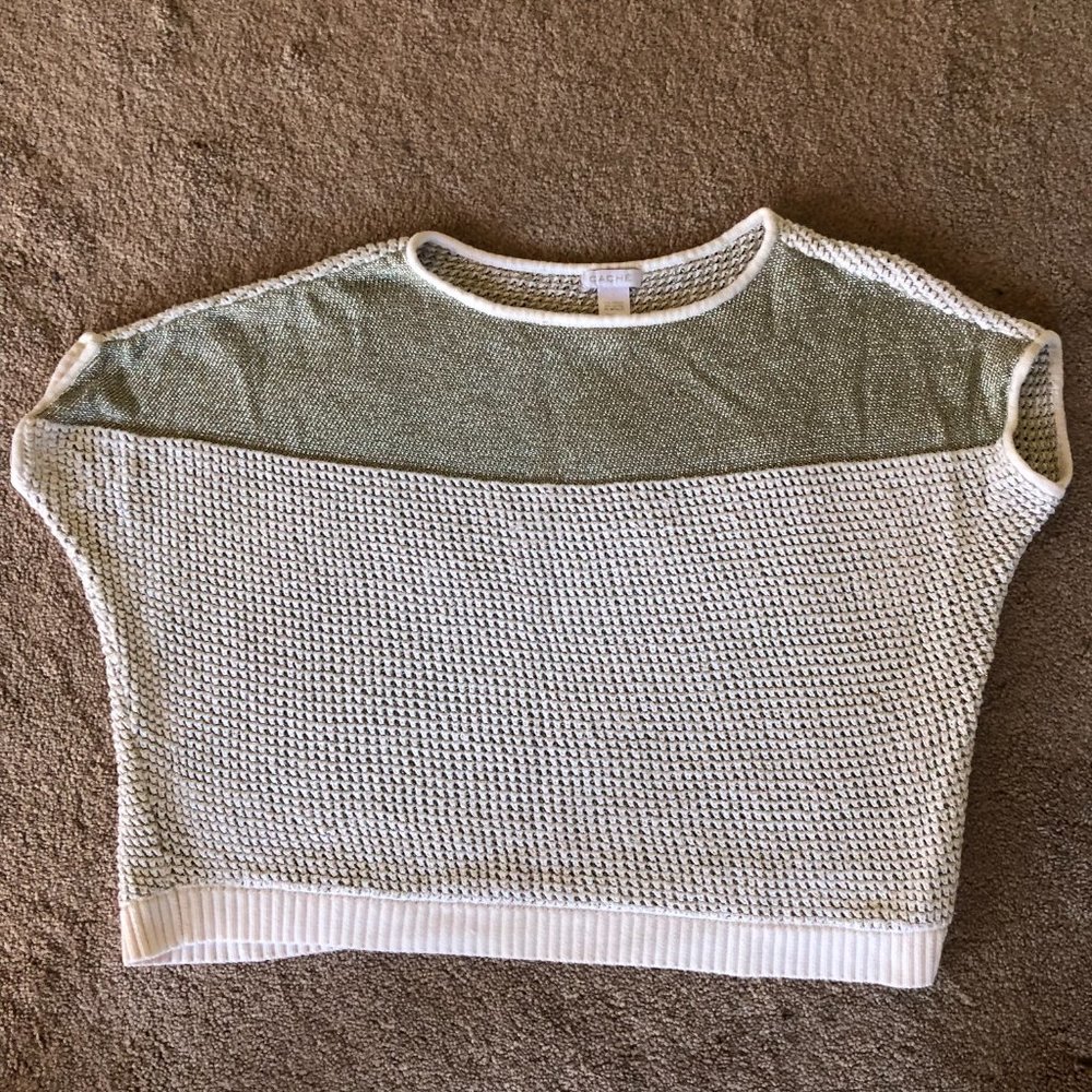 Cache Cap Short Sleeve Dolman Sweater Size S Open… - image 2